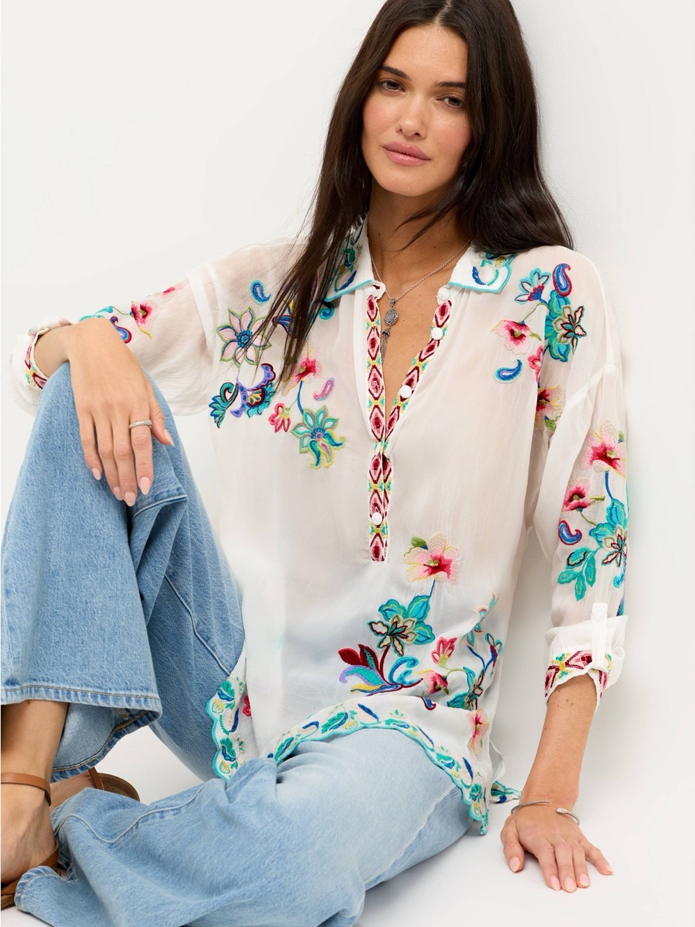 Johnny Was The Slim Audrey Tunic Size Large